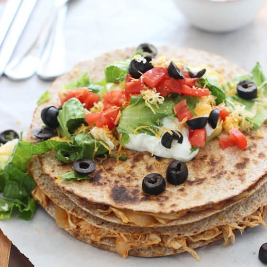 Chicken Enchilada Quesadillas - Recipe photo by cookingforkeeps