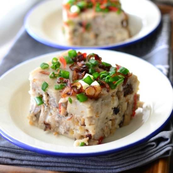 Steamed Yam Cake - Recipe photo by throughthekitchendoor