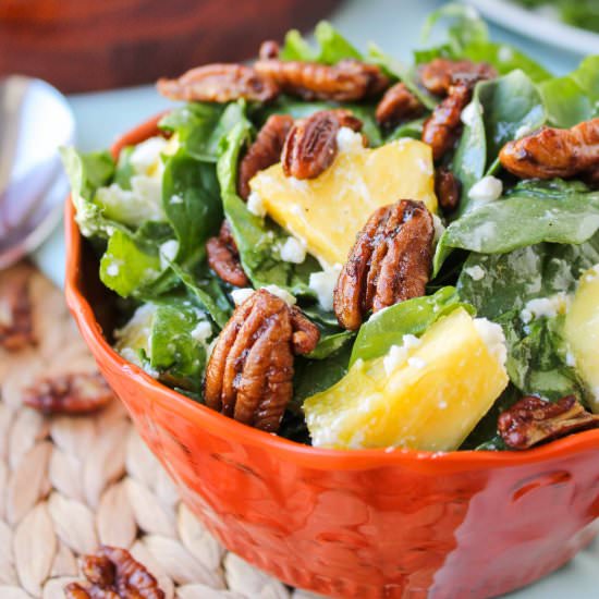 Pineapple Spinach Salad - Recipe photo by The Food Charlatan