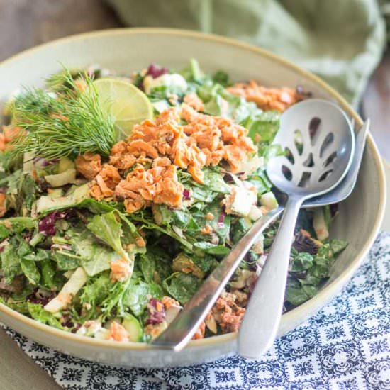 QUICK AND EASY SALMON SALAD - Recipe photo by The Healthy Foodie