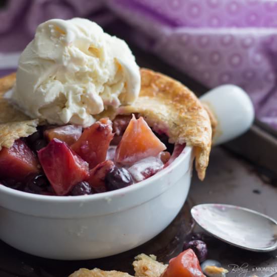 Peach Blueberry Potpies - Recipe photo by Baking a Moment