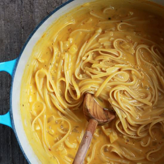 One-Pot Creamy Pumpkin Pasta - Recipe photo by Kitchen Treaty