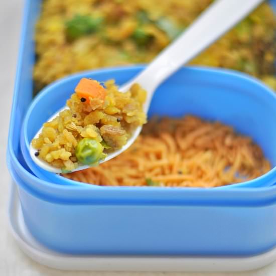 Red Beaten Rice With Veggies - Recipe photo by pari
