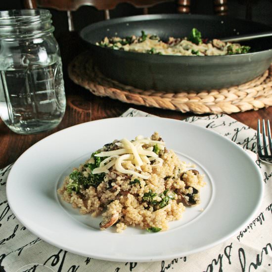 Kale Mushroom Quinoa - Recipe photo by LazyGlutenFree