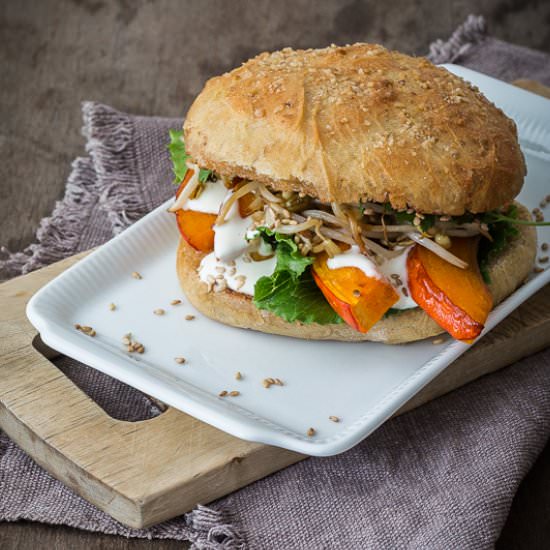 Hokkaido Pumpkin Burger - Recipe photo by Food with a View