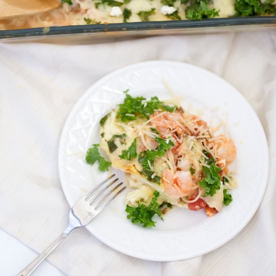Delicious Angel Hair Shrimp Bake - Recipe photo by MunchkinTime