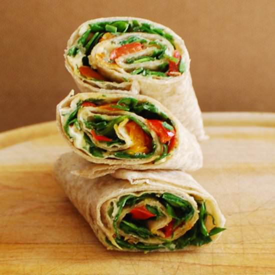 Quick-Pickled Red Pepper Wraps - Recipe photo by MegSalvia