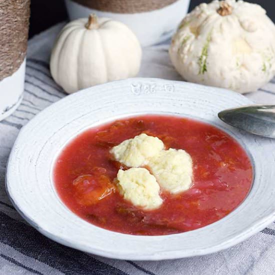 Sweet Plum Soup with Semolina - Recipe photo by stylish living
