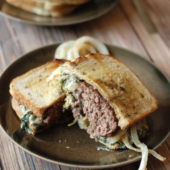 Spinach & Artichoke Patty Melt - Recipe photo by lemons for lulu