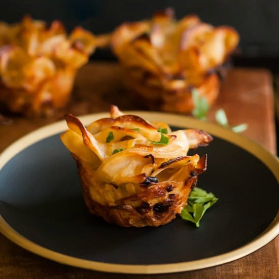Leek Onion Noodle Cups - Recipe photo by joyofkosher