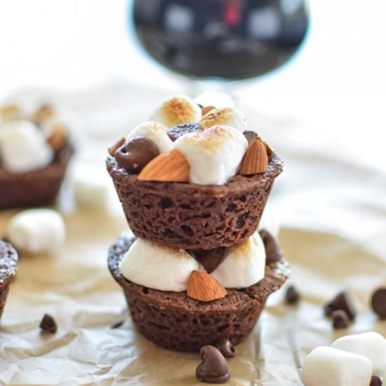 Rocky Road Stout Brownie Cups - Recipe photo by cookingandbeer