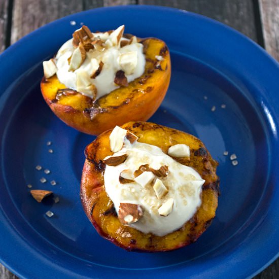 Grilled Peaches with Whipped Cream - Recipe photo by In Search Of Yummy-ness