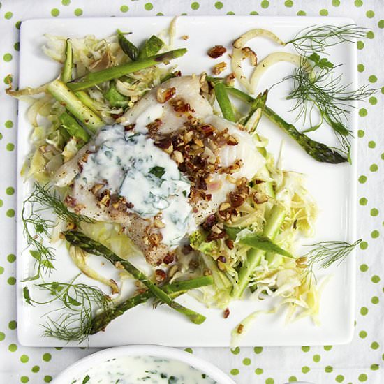 Haddock with Almond Gremolata - Recipe photo by panning the globe