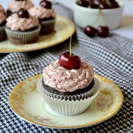 Chocolate Porter Cupcakes w/ Cherry - Recipe photo by Fair Robin Revival