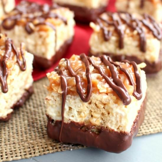 Samoa Rice Krispie Treats - Recipe photo by chocolatewithgrace