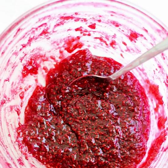 Microwave Raspberry Jam - Recipe photo by ToFoodwithLove