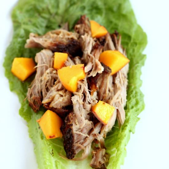 Paleo Garlic Roasted Pork Wraps - Recipe photo by bravoforpaleo