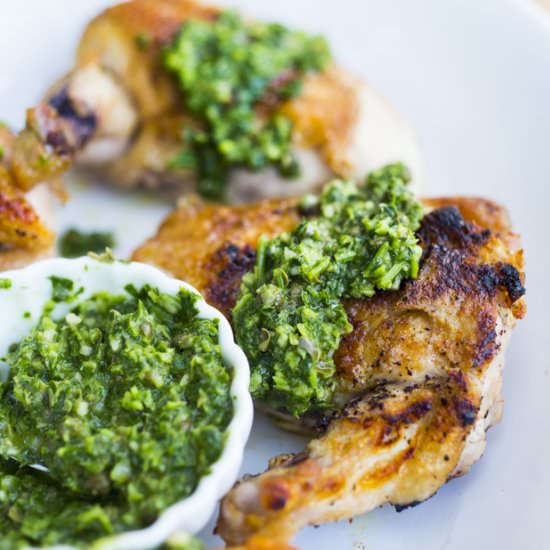Chicken with Italian Salsa Verde - Recipe photo by Feasting at Home
