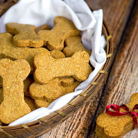 Peanut Butter & Cheese Dog Biscuits - Recipe photo by The Midnight Baker