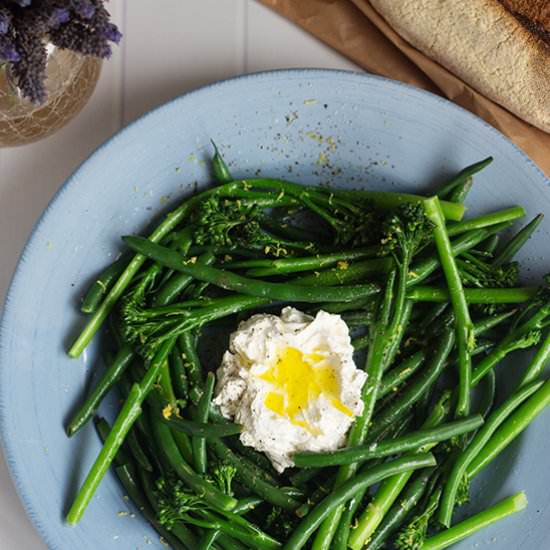 Lemon Greens with Whipped Feta - Recipe photo by thepinkdumpling