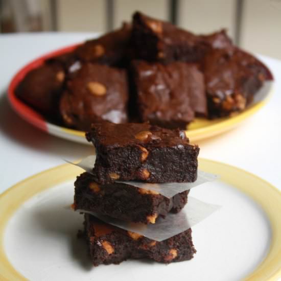 Flourless Butterscotch Chip Brownie - Recipe photo by The Desserted Girl