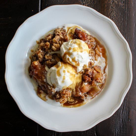 Apple Crisp with Coffee Caramel - Recipe photo by yestoyolks