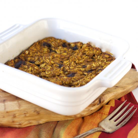 Healthy Pumpkin Baked Oatmeal - Recipe photo by proshapefitness