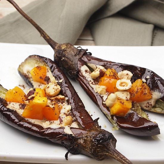 Roasted Eggplant with Tahini - Recipe photo by joyofkosher