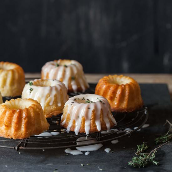 lemon and thyme mini bundt cakes - Recipe photo by drizzleanddip