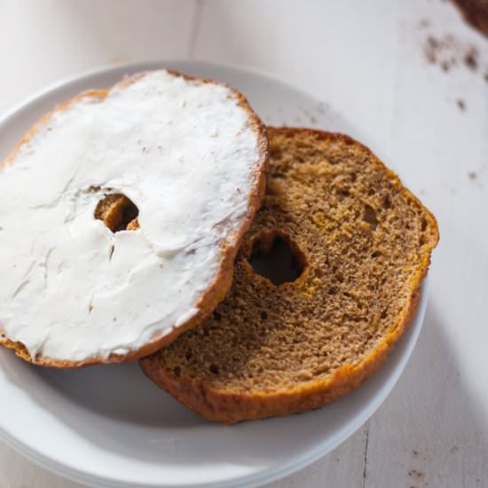 Pumpkin Bagels with Cinnamon Sugar - Recipe photo by subscriptionmaven