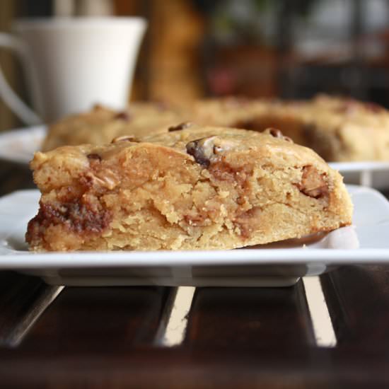 Peanut Butter Milk Chocolate Scones - Recipe photo by The Desserted Girl