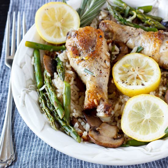 One Pot Lemon Chicken with Rice - Recipe photo by Simple Healthy Kitchen