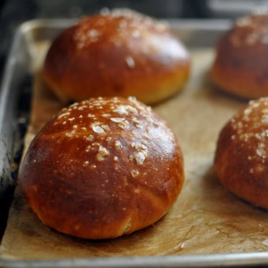 Pretzel Roll Buns - Recipe photo by Ashley Brouwer
