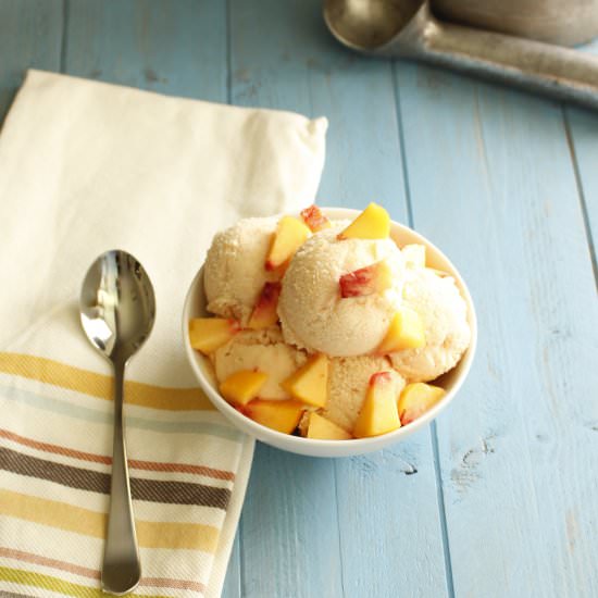 Fresh Peach Ice Cream - Recipe photo by eatthinkbemerry