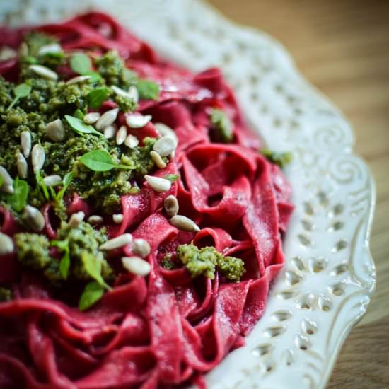 Beetroot Tagliatelle - Recipe photo by Urvashi Roe