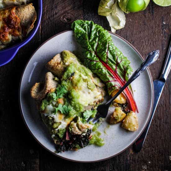 Potato Poblano Enchiladas - Recipe photo by kitchendoor