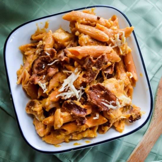 Cheesy Acorn Squash Pasta - Recipe photo by ThisRunnersRecipes