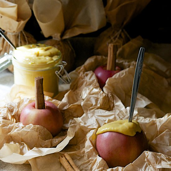 Baked Apples w/ Mango-Lime Curd - Recipe photo by UrbanKitchenAffair