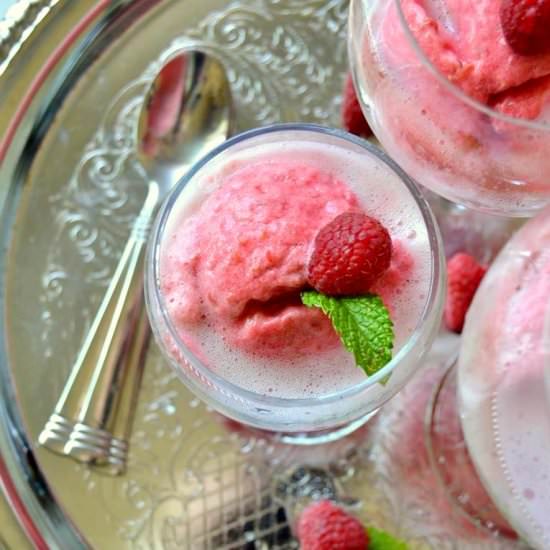 Raspberry Sorbet Champagne Floats - Recipe photo by Fair Robin Revival