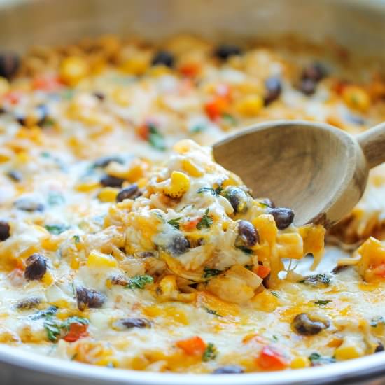 Cheesy Enchilada Rice Skillet - Recipe photo by damndelicious