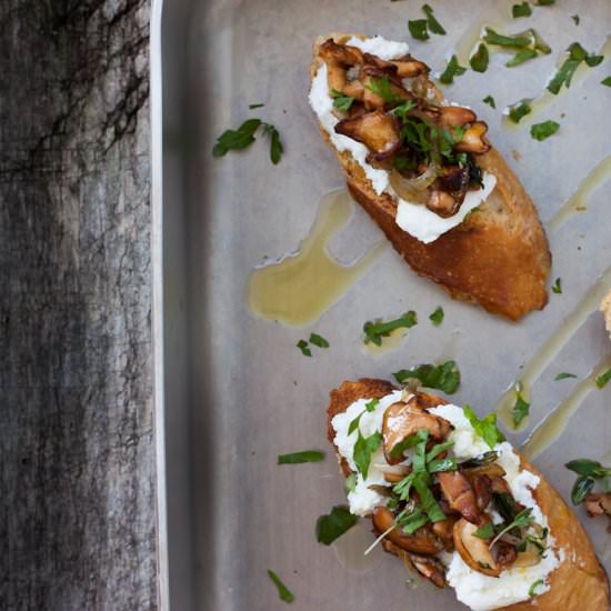 Crostini with Wild Mushrooms - Recipe photo by Feel it