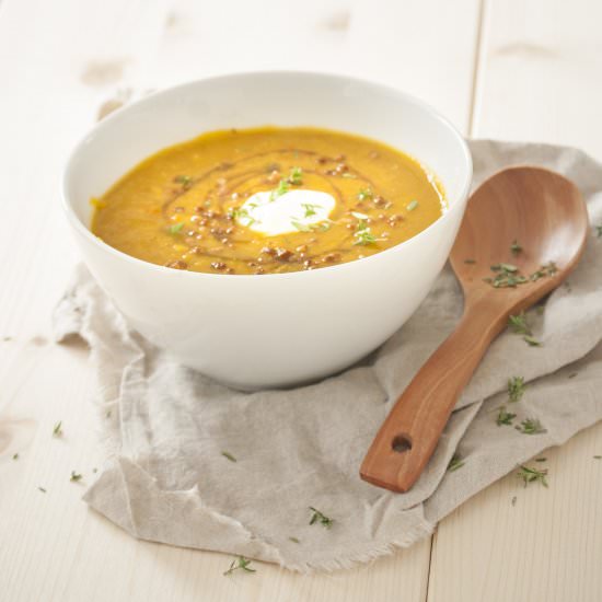 Pumpkin Soup w/ Bacon - Recipe photo by FoodStyleCoach