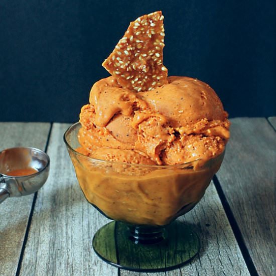 Thai Iced Tea Ice Cream - Recipe photo by femmefraiche