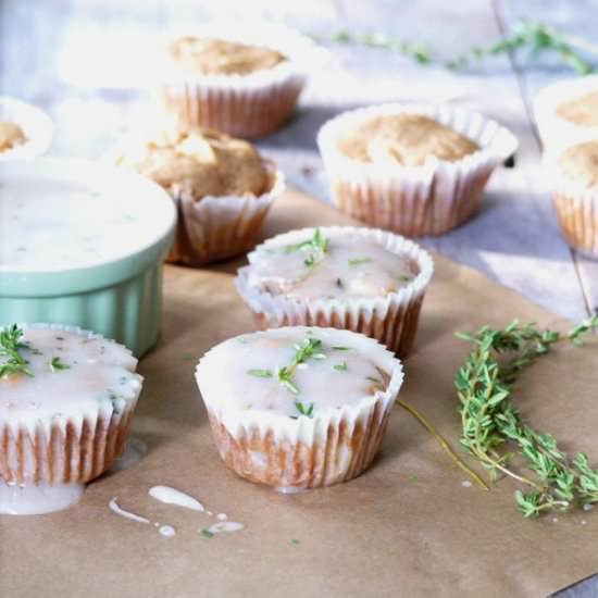 Apple Cupcakes w/ Goat Cheese-Thyme - Recipe photo by healthyrecipeecstasy
