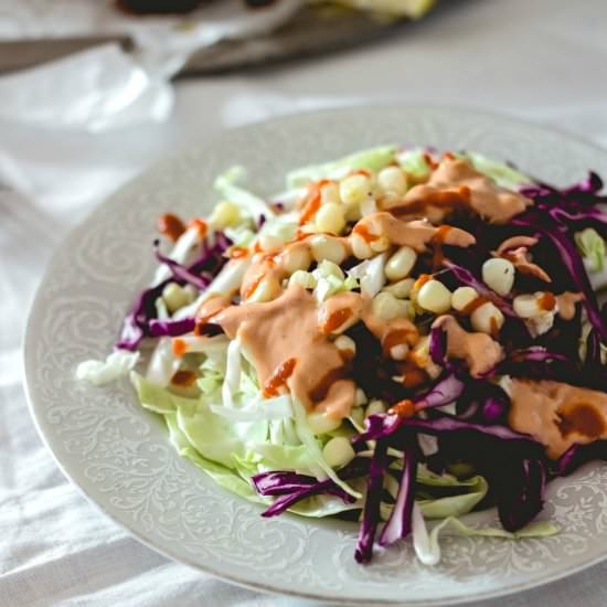 Creamy Corn and Cabbage Slaw - Recipe photo by fromscratchmostly