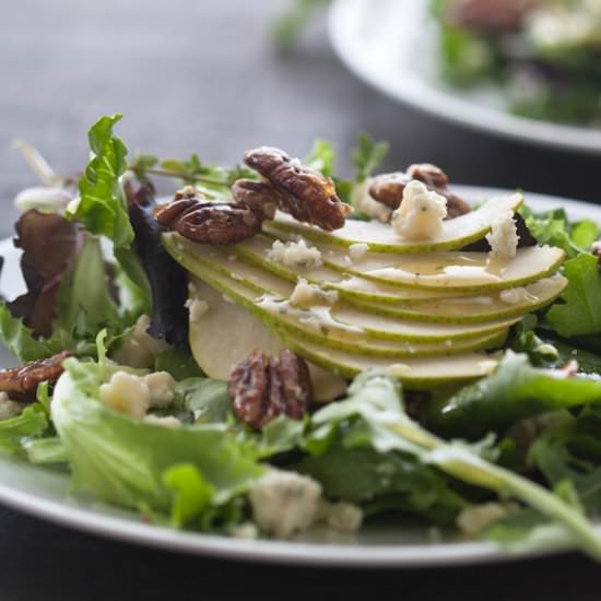 Pear and Gorgonzola Salad - Recipe photo by What A Girl Eats