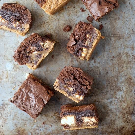Cookie Dough Snickers Brownies - Recipe photo by boulderlocavore