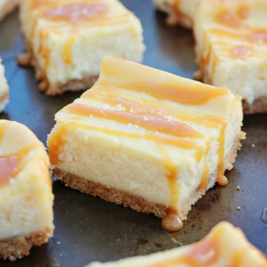 Salted Caramel Cheesecake Bars - Recipe photo by 1SweetAppetite