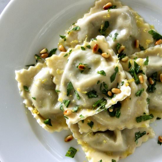 Beef Cheek Ravioli with Gremolata - Recipe photo by brisketandbagels