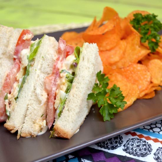 Egg Salad Sandwich & Crisps - Recipe photo by gingerlemonandspice
